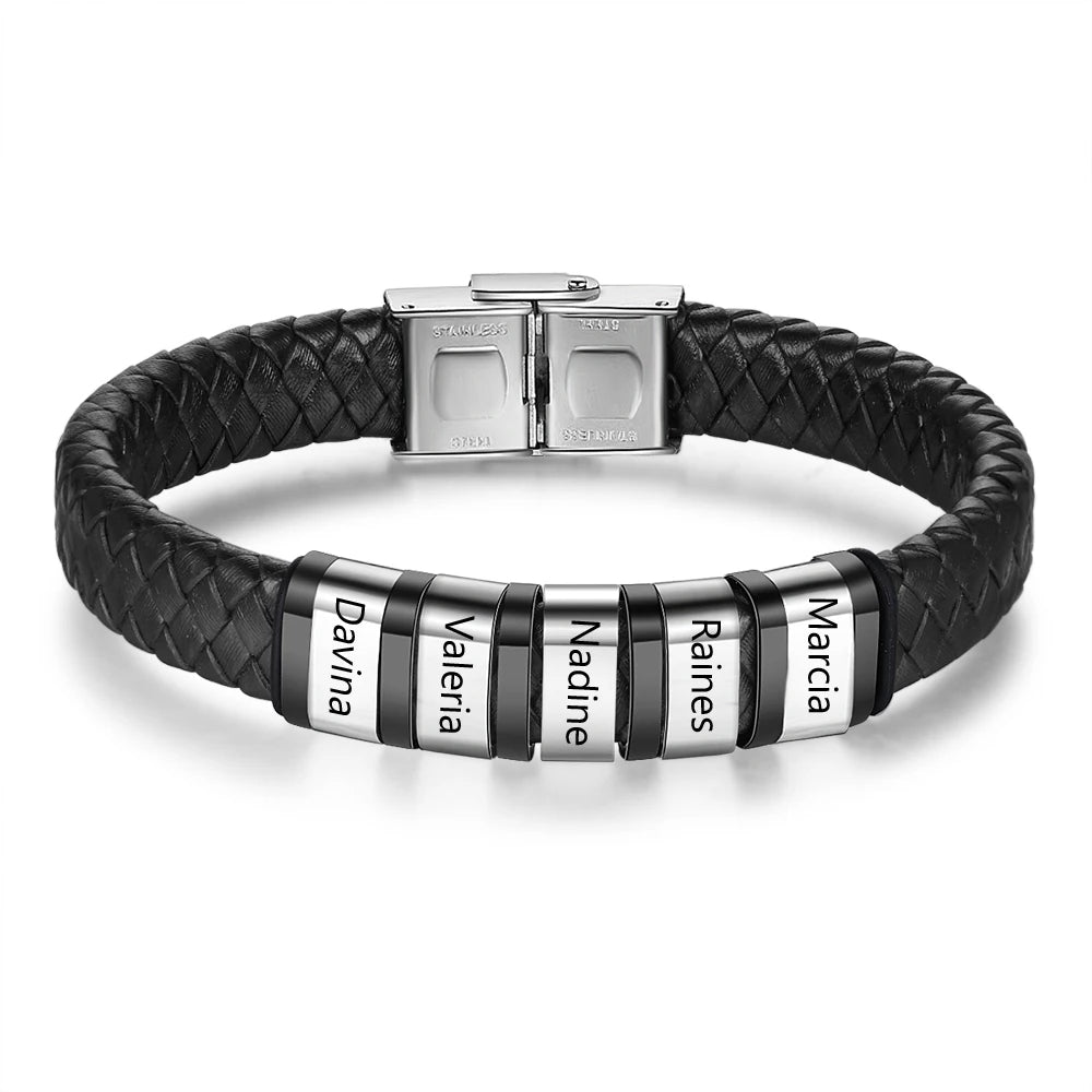 pulsera de cuero trenzado para hombre