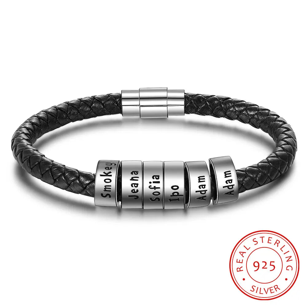 pulsera de plata de ley 925 para hombre