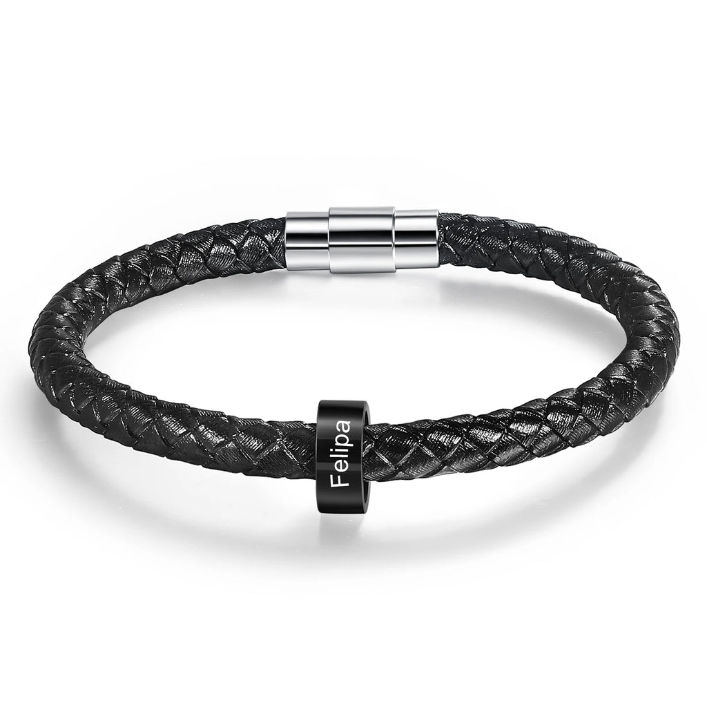 Pulsera de cuero personalizada para hombre