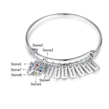 Load image into Gallery viewer, Pulsera personalizada de acero inoxidable con etiquetas de nombre grabadas para mujer