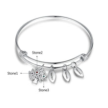 Load image into Gallery viewer, Pulsera personalizada de acero inoxidable con etiquetas de nombre grabadas para mujer