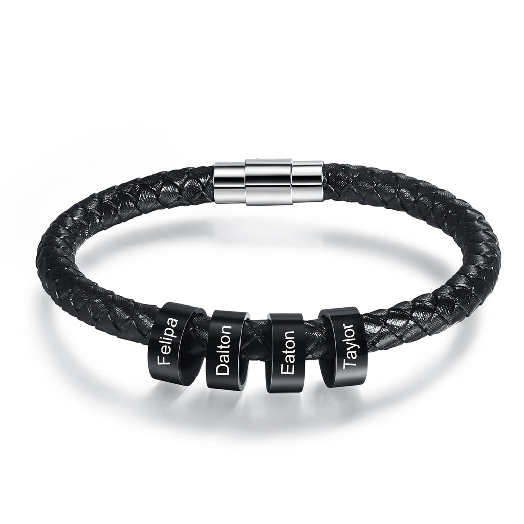 Pulsera de cuero personalizada para hombre