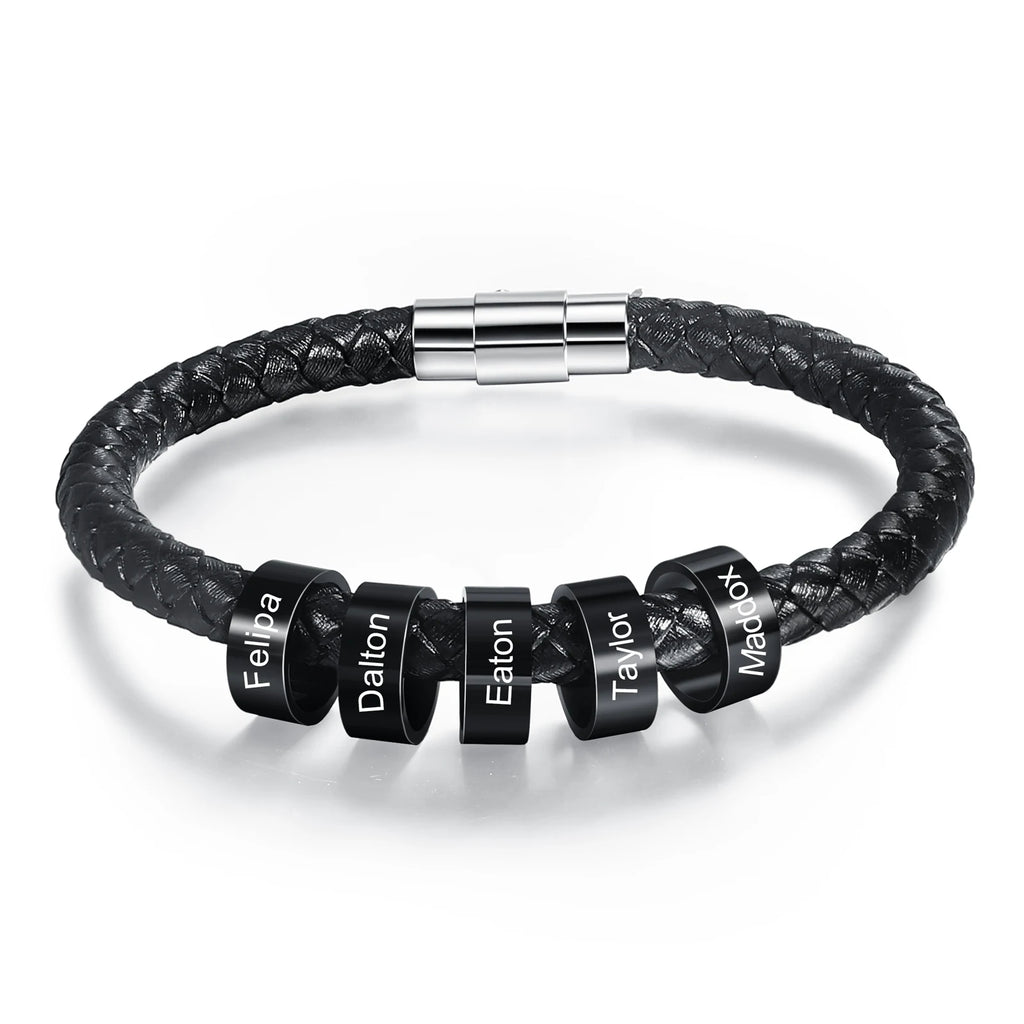 Pulsera de cuero personalizada para hombre